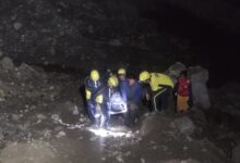 SDRF and police team at Sahastradhara after youth falls into deep gorge in Dehradun